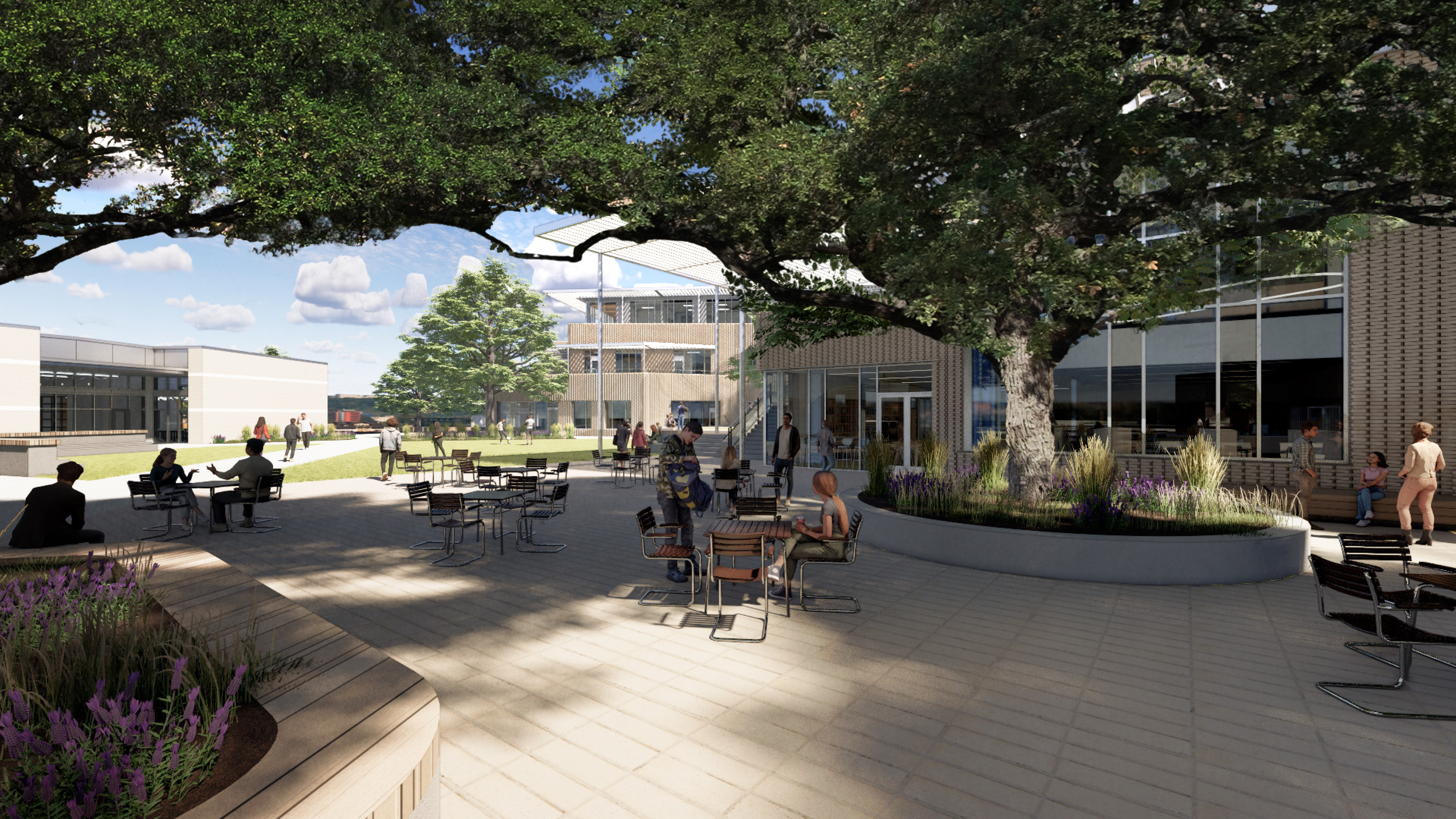 Alamo Heights HS Courtyard Library Path