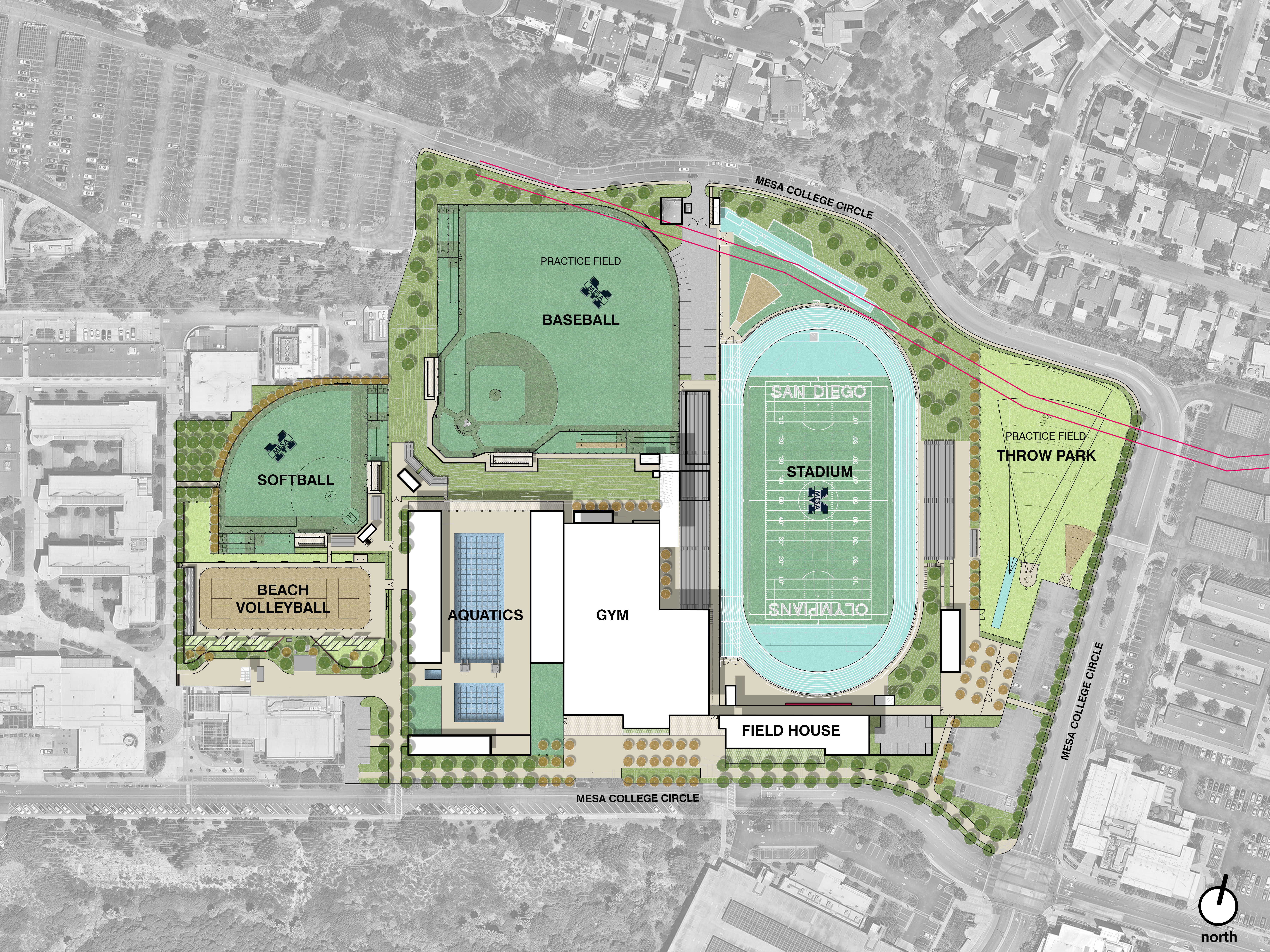 MESA College 26 0209 Illustrative Site Plan with labels
