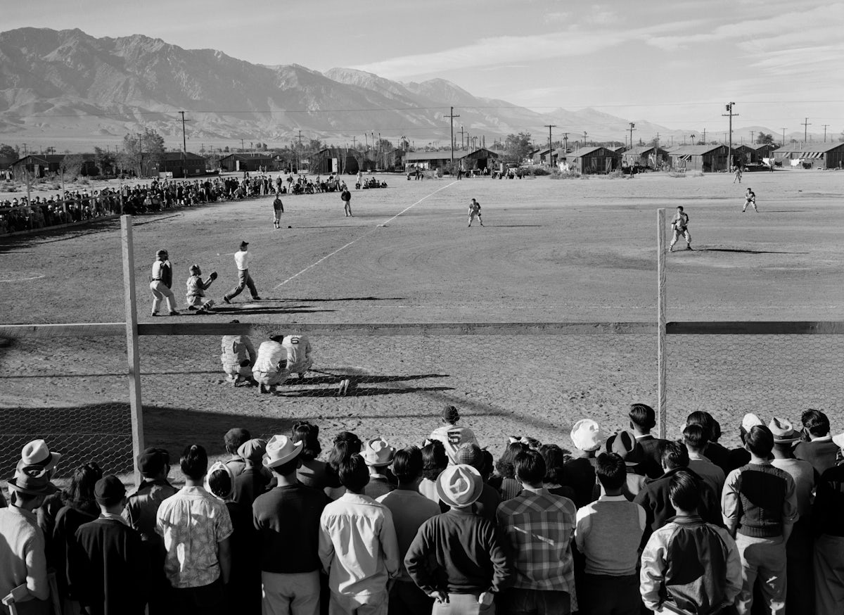 Ansel Adams Baseball game at Manzanar 1943